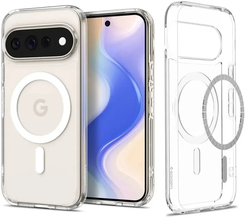 Hoesje Geschikt voor Google Pixel 11 Pro XL - Ultra Hybrid MagFit Case - Compatibel met MagSafe / Qi2 - Back Cover Transparant von Spigen in Weiß – Produktfoto