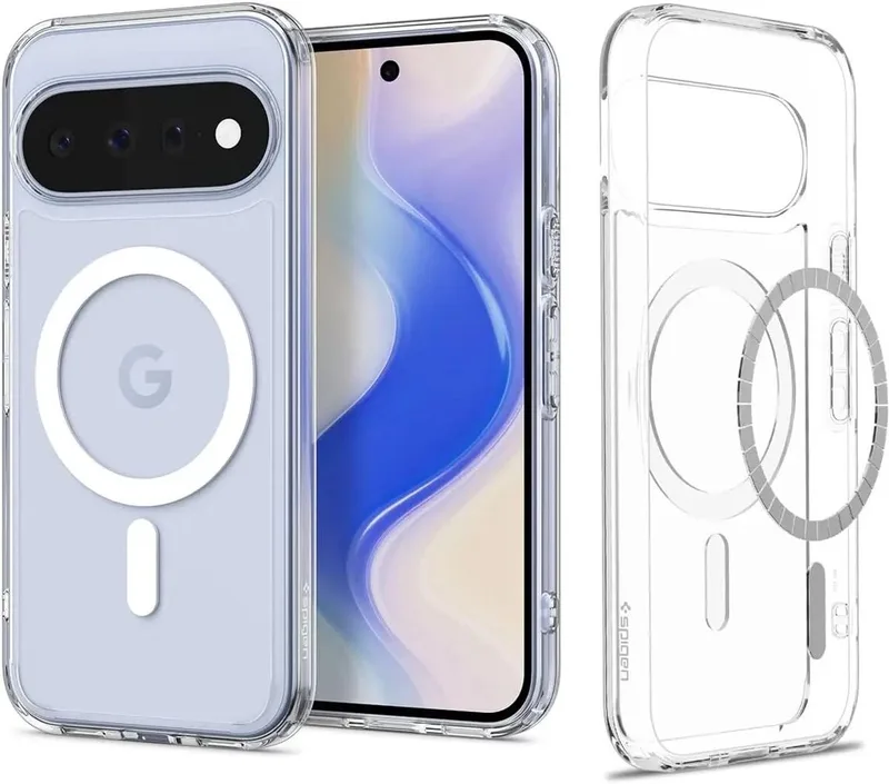 Hoesje Geschikt voor Google Pixel 11 - Ultra Hybrid MagFit Case - Compatibel met MagSafe / Qi2 - Back Cover Transparant von Spigen in Weiß – Produktfoto