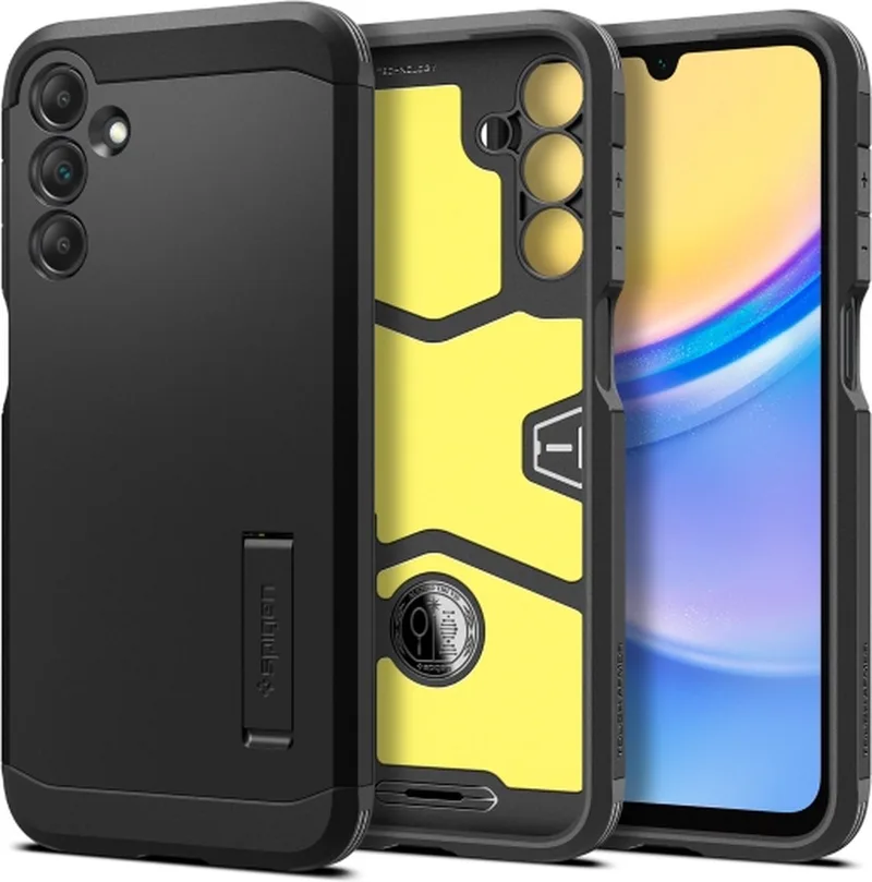 Hoesje geschikt voor Samsung Galaxy A15 4G/5G - Tough Armor de Spigen en Noir – photo produit