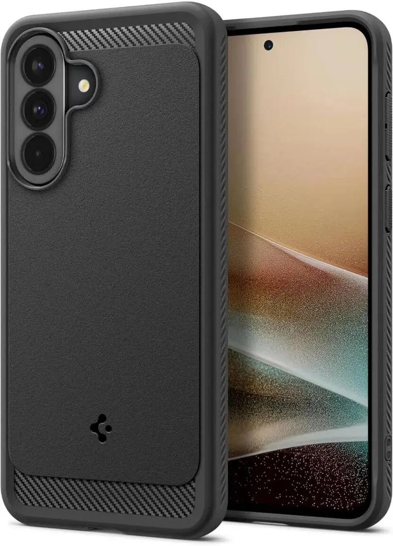 Hoesje Geschikt voor Samsung Galaxy A37 - Rugged Armor Case - Carbon Back Cover met Air Cushion - Matte de Spigen en Noir – photo produit