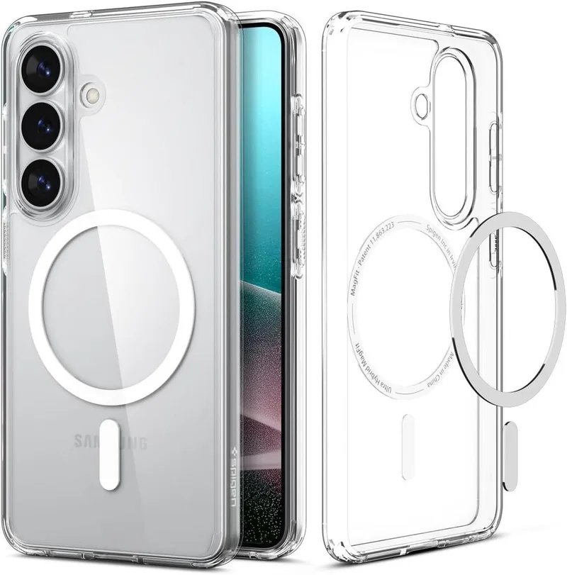 Hoesje Geschikt voor Samsung Galaxy S26 Plus - Ultra Hybrid MagFit Case - Compatibel met MagSafe / Qi2 - Back Cover Transparant by Spigen in White – product photo