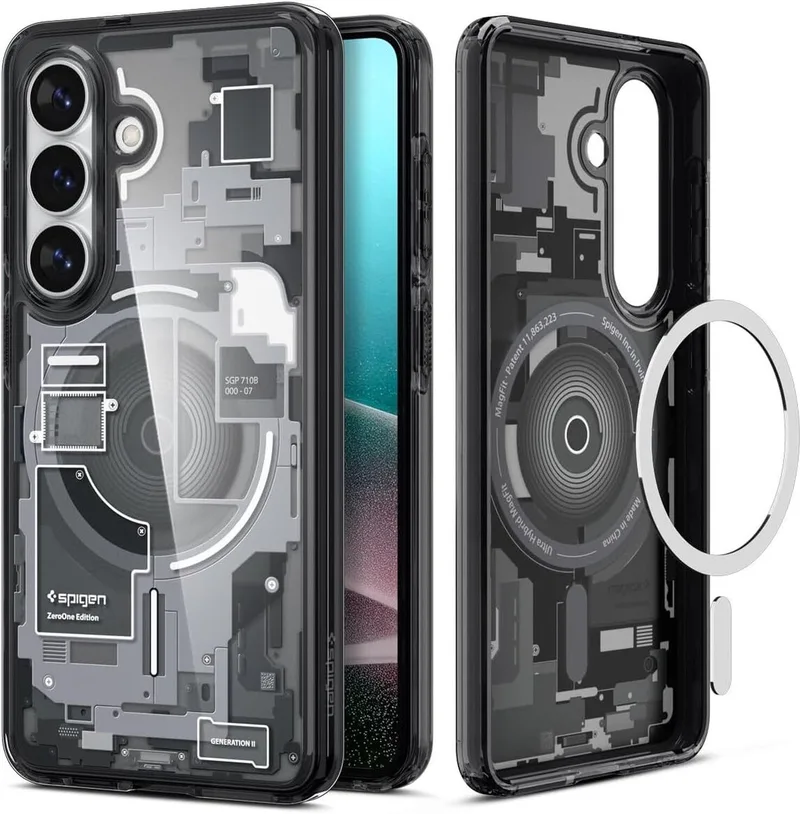 Hoesje Geschikt voor Samsung Galaxy S26 Plus - Ultra Hybrid MagFit Case - Compatibel met MagSafe / Qi2 - Back Cover Zero One by Spigen in Black – product photo