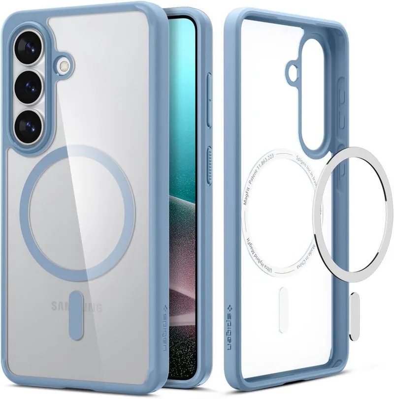 Hoesje Geschikt voor Samsung Galaxy S26 Plus - Ultra Hybrid MagFit Case - Compatibel met MagSafe / Qi2 - Back Cover by Spigen in Blue – product photo