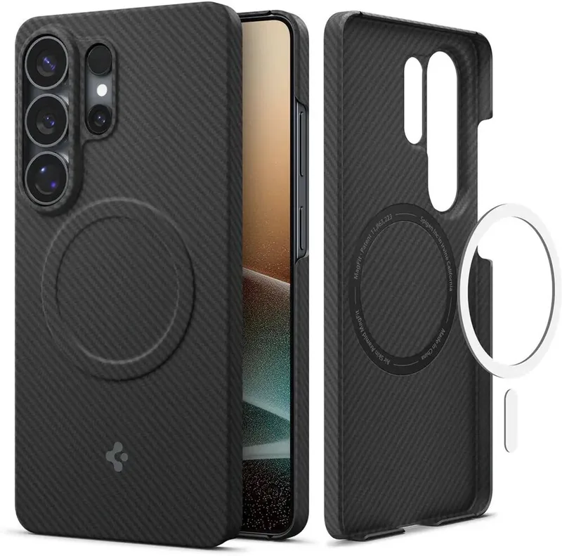 Hoesje Geschikt voor Samsung Galaxy S26 Ultra | Air Skin | Back Cover | met MagFit | Carbon by Spigen in Black – product photo
