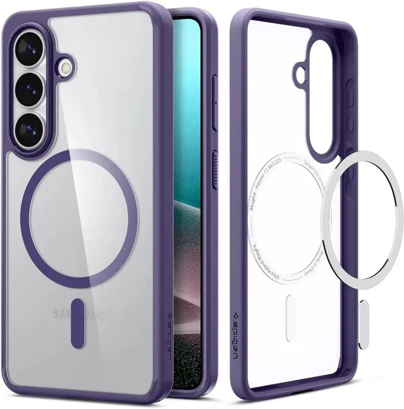 Hoesje Geschikt voor Samsung Galaxy S26 - Ultra Hybrid MagFit Case - Compatibel met MagSafe / Qi2 - Back Cover fra Spigen i Lilla – produktbillede