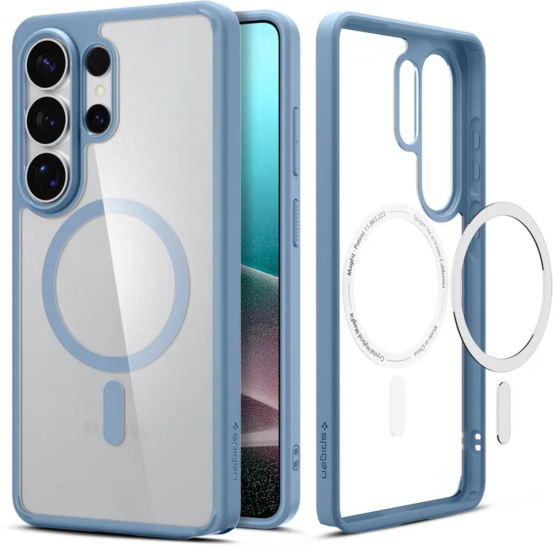 Hoesje Geschikt voor Samsung Galaxy S26 Ultra - Ultra Hybrid MagFit Case - Compatibel met MagSafe / Qi2 - Back Cover Lichtblauw von Spigen in Blau – Produktfoto