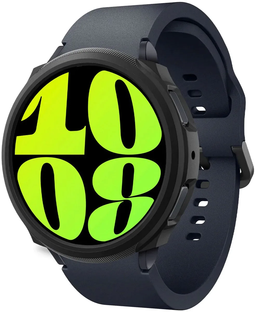 Hoesje geschikt voor Samsung Galaxy Watch6 44mm - Liquid Air fra Spigen i Sort – produktbillede