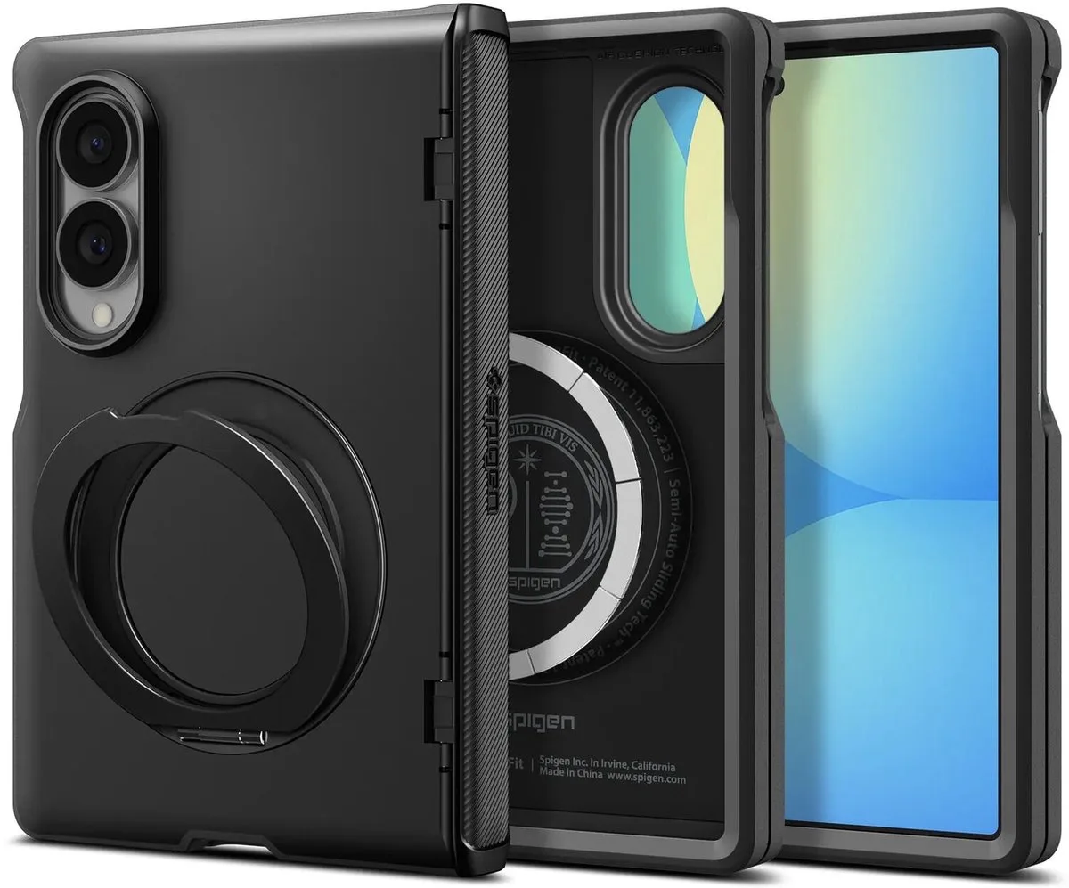 Hoesje Geschikt voor Samsung Galaxy Z fold 8 - Slim Armor Pro S MagFit - Back Cover Compatibel met MagSafe / Qi2 - Kickstand Standaard - Case de Spigen en Noir – photo produit
