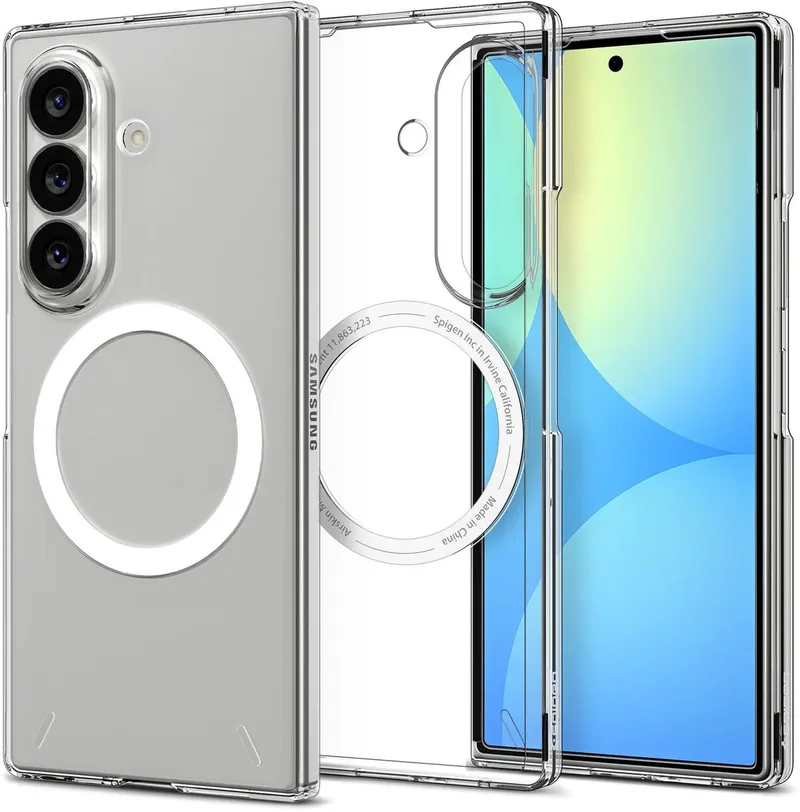 Hoesje Geschikt voor Samsung Galaxy Z Fold 8 Ultra | Air Skin | Back Cover | met MagFit | Clear från Spigen i Vit – produktbild