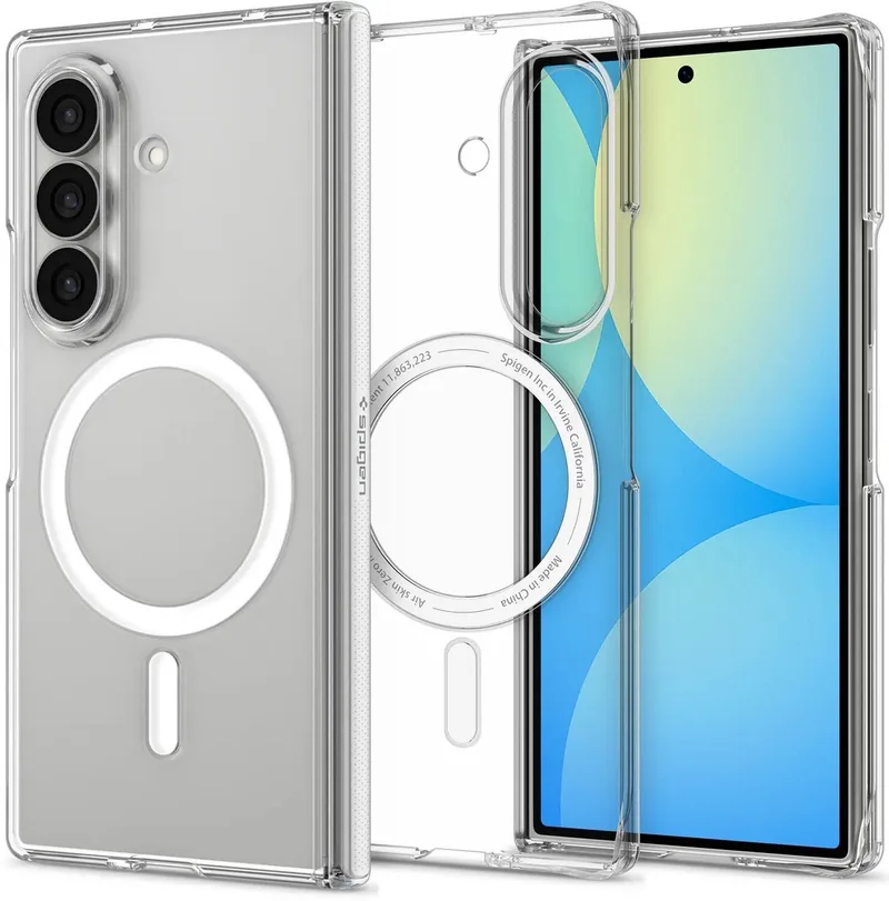 Hoesje Geschikt voor Samsung Galaxy Z Fold 8 Ultra | Air Skin Zero | Back Cover | met MagFit | Clear by Spigen in White – product photo