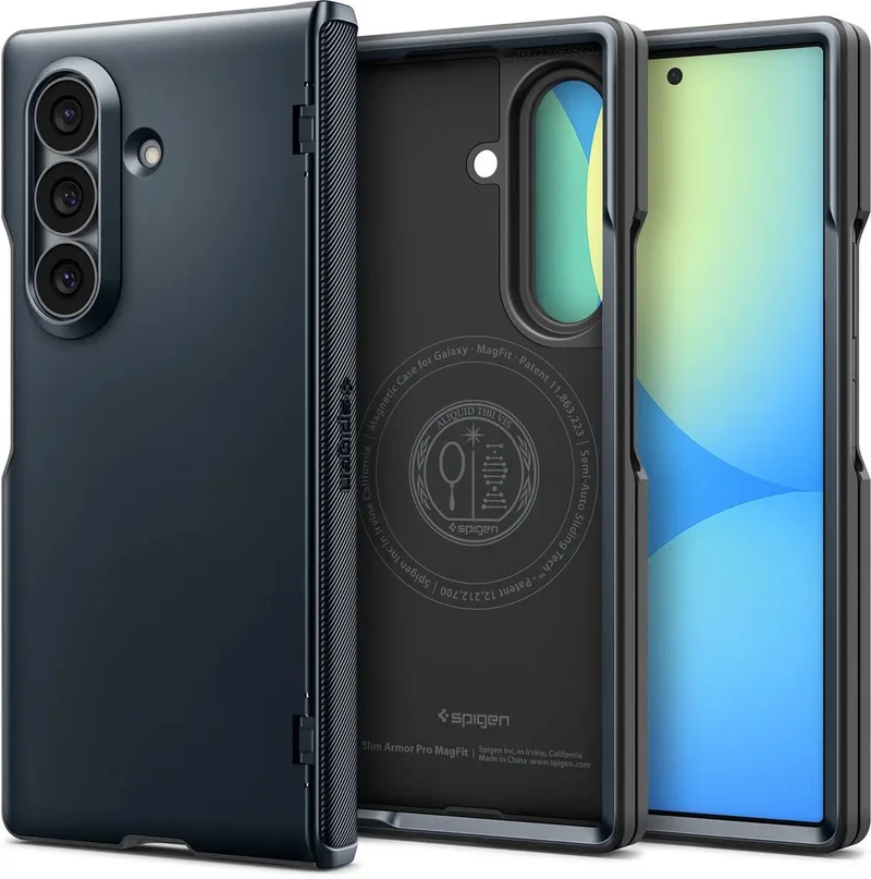 Hoesje Geschikt voor Samsung Galaxy Z Fold 8 Ultra - Slim Armor Pro MagFit - Back Cover Compatibel met MagSafe / Qi2 - Scharnier Bescherming - Metal Slate by Spigen in Grey – product photo