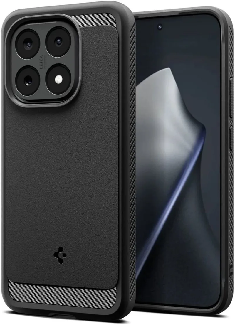 Hoesje Geschikt voor Xiaomi 15T - Rugged Armor Case - Carbon Back Cover met Air Cushion - Matte by Spigen in Black – product photo