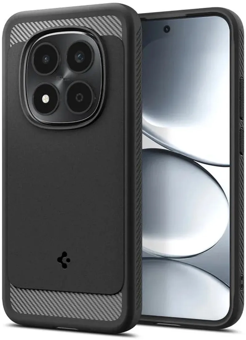 Hoesje Geschikt voor Xiaomi Redmi Note 15 Pro 5G - Rugged Armor Case - Carbon Back Cover met Air Cushion - Matte från Spigen i Svart – produktbild