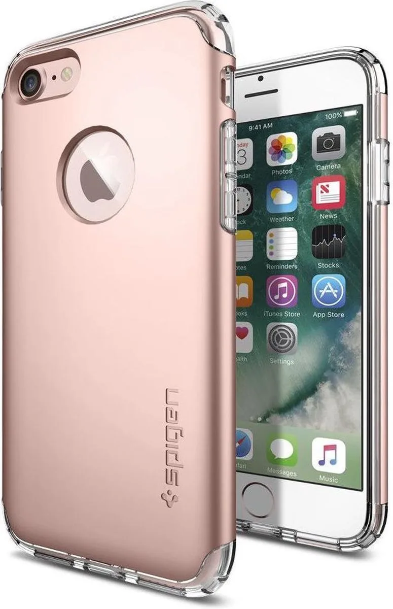 Hybrid Armor Hoesje Apple iPhone 7 Goud van Spigen in Roze – productfoto