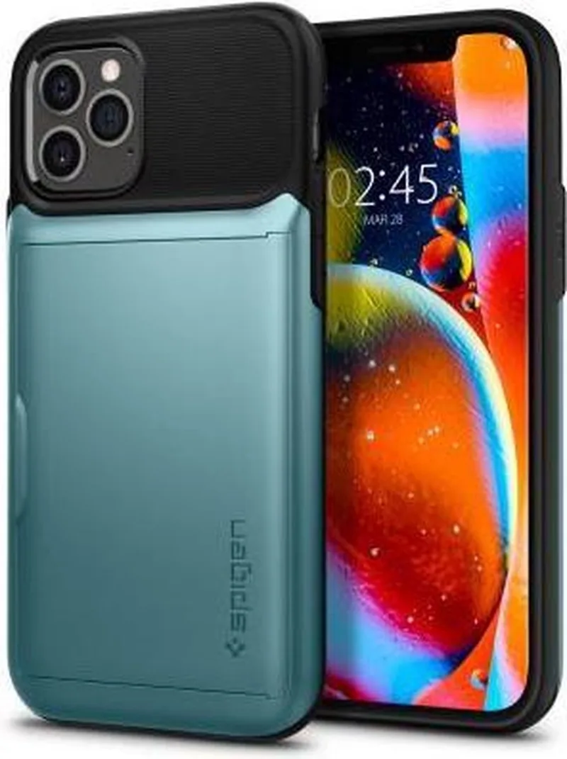 iPhone 6.1in Pro/6.1in Slim Armor Wallet Mint van Spigen in Groen – productfoto