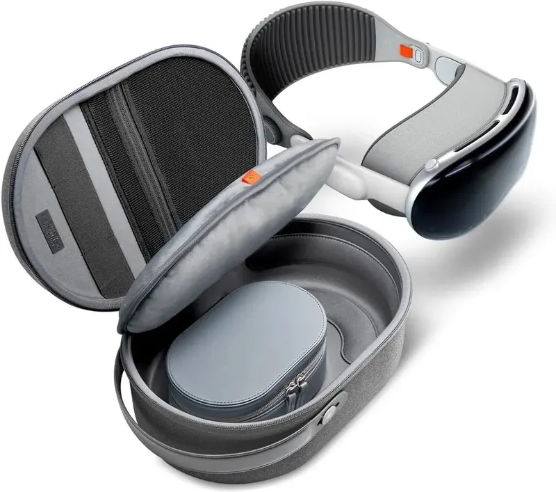 Klasden Pouch Hoes Geschikt voor Apple Vision Pro | Beschermhoes | Reistas | Organizer | Opbergtas by Spigen in Grey – product photo