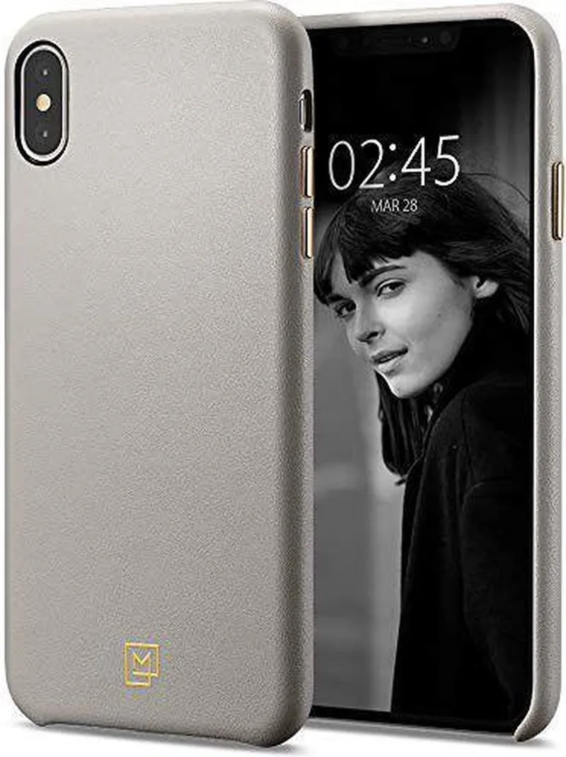 La Manon Calin Case Apple iPhone XS Max Oatmeal Beige van Spigen in Grijs – productfoto