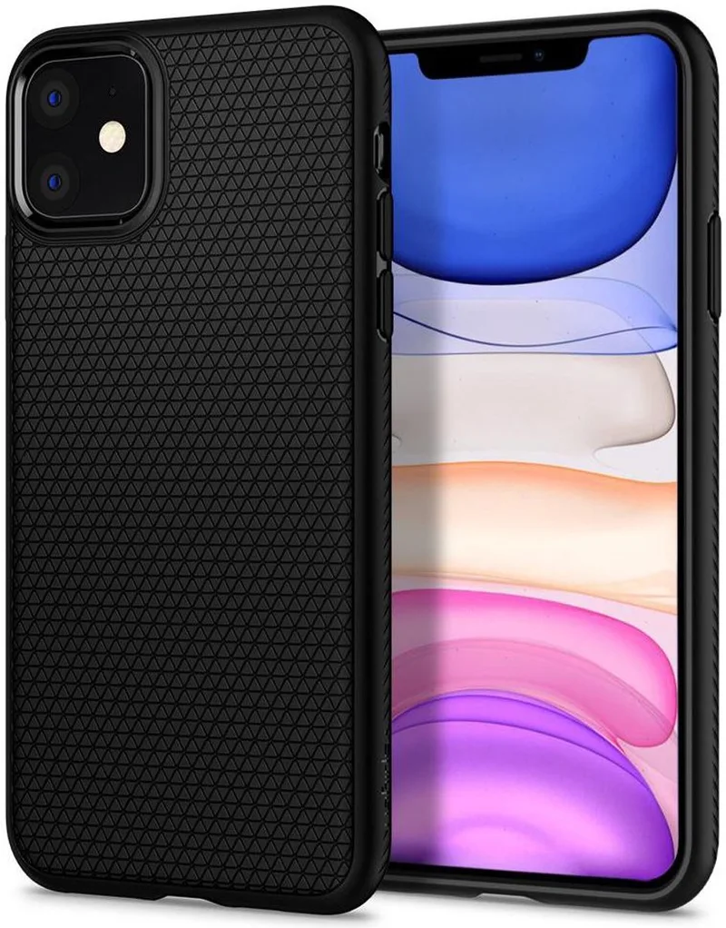 Liquid Air Apple iPhone 11 Hoesje Matte by Spigen in Black – product photo