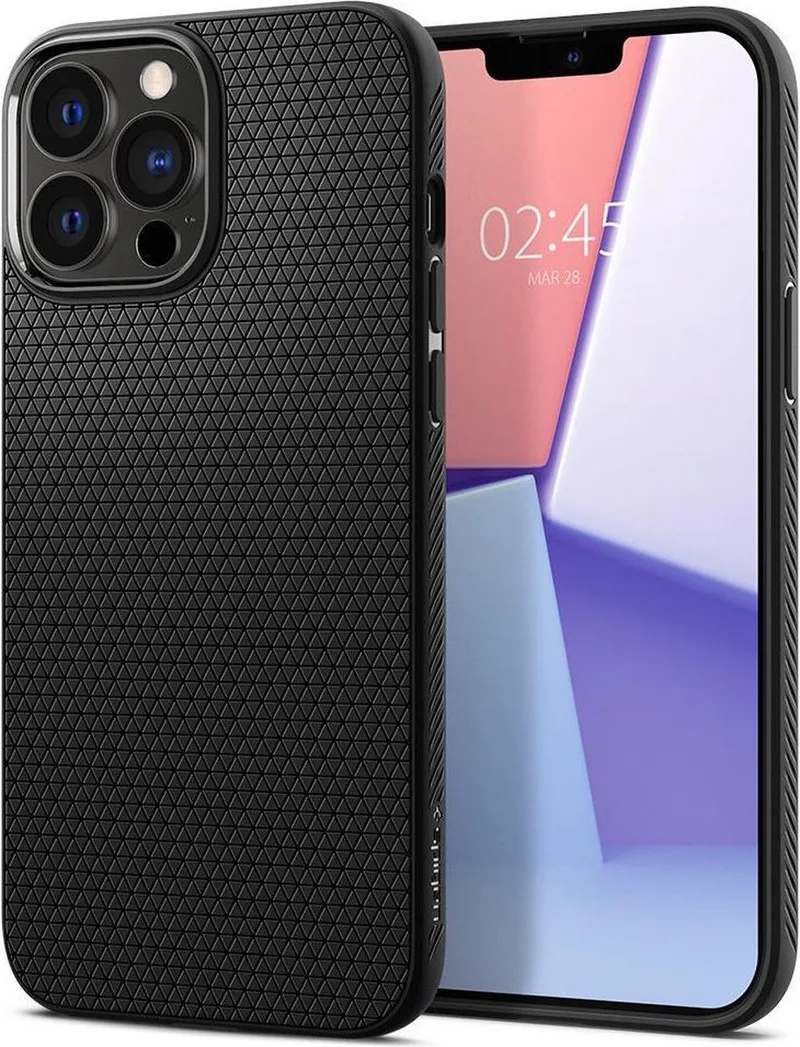 Liquid Air Apple iPhone 13 Pro Max Hoesje Back Cover von Spigen in Schwarz – Produktfoto