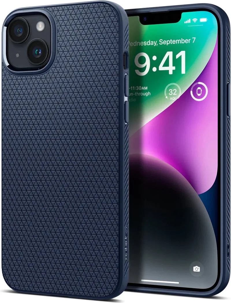 Liquid Air Apple iPhone 14 Hoesje Back Cover fra Spigen i Blå – produktbillede