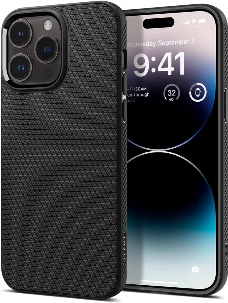 Liquid Air Apple iPhone 14 Pro Max Hoesje Back Cover by Spigen in Black – product photo