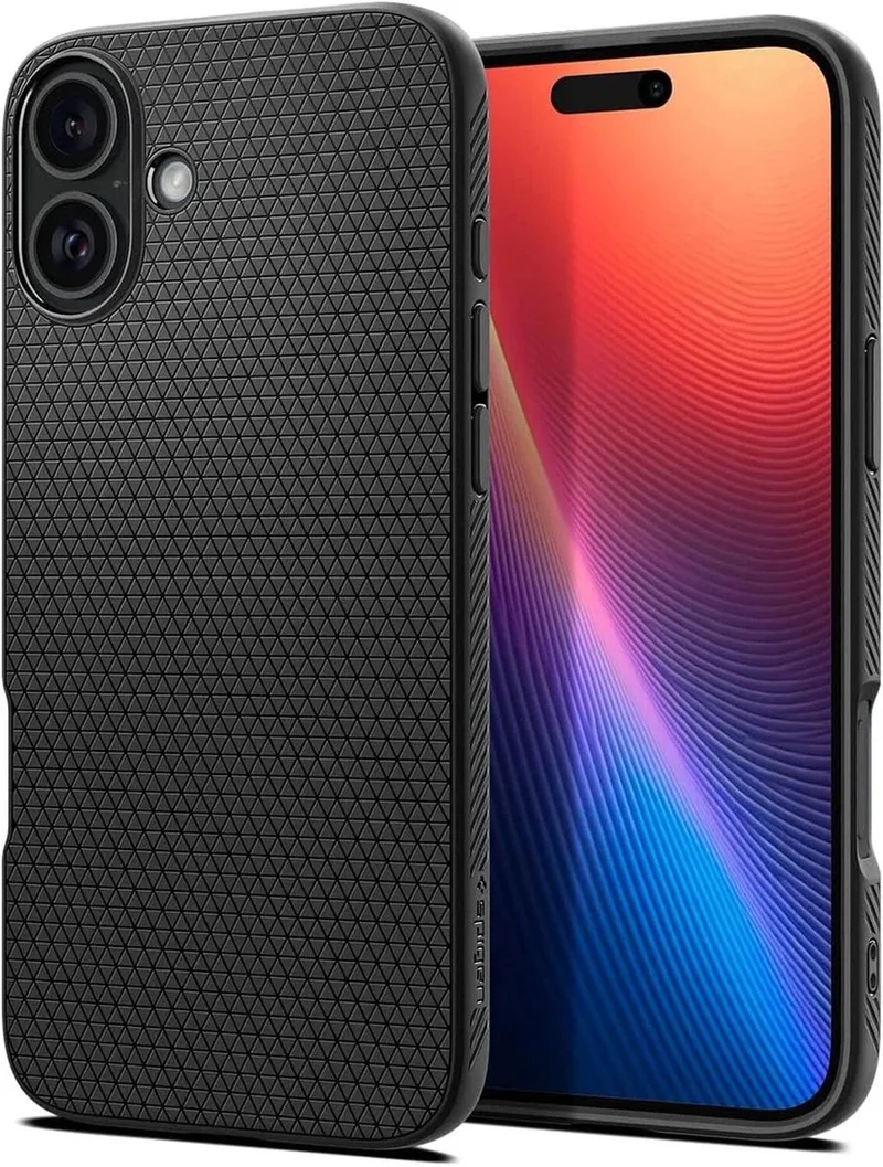 Liquid Air Apple iPhone 16 Plus Hoesje Back Cover von Spigen in Schwarz – Produktfoto