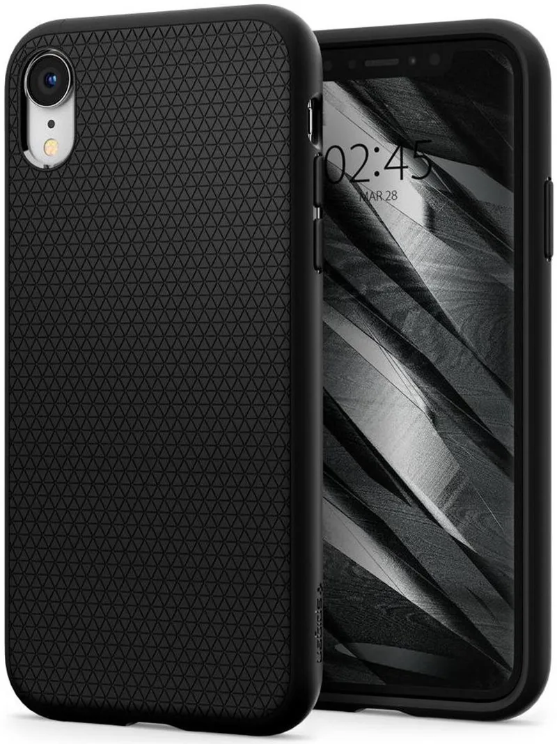 Liquid Air Apple iPhone XR Hoesje Back Cover Matte Black van Spigen in Zwart – productfoto