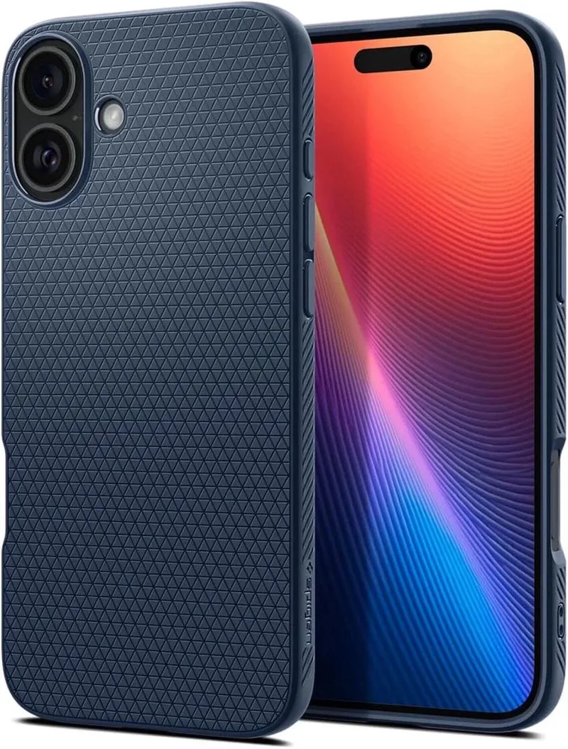 Liquid Air Hoesje Geschikt voor Apple iPhone 16 - Back Cover Flexibel TPU von Spigen in Blau – Produktfoto