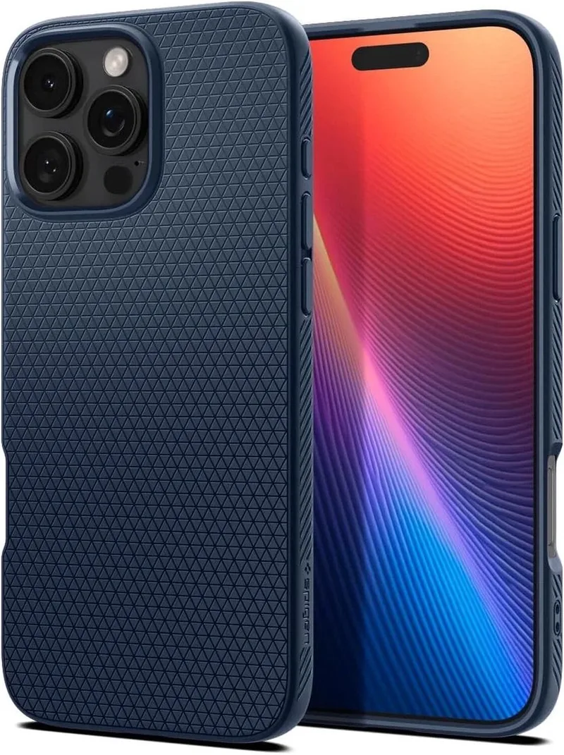 Liquid Air Hoesje Geschikt voor Apple iPhone 16 Pro - Back Cover Flexibel TPU by Spigen in Blue – product photo