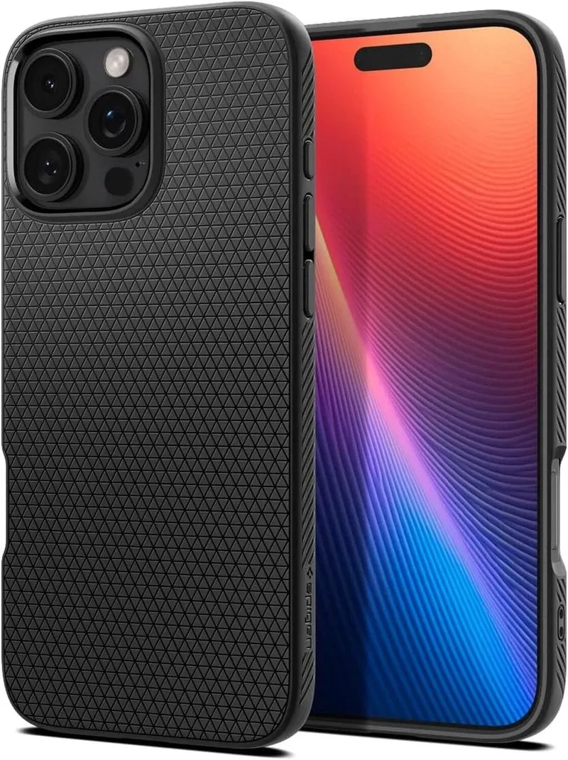 Liquid Air Hoesje Geschikt voor Apple iPhone 16 Pro - Back Cover Flexibel TPU by Spigen in Black – product photo