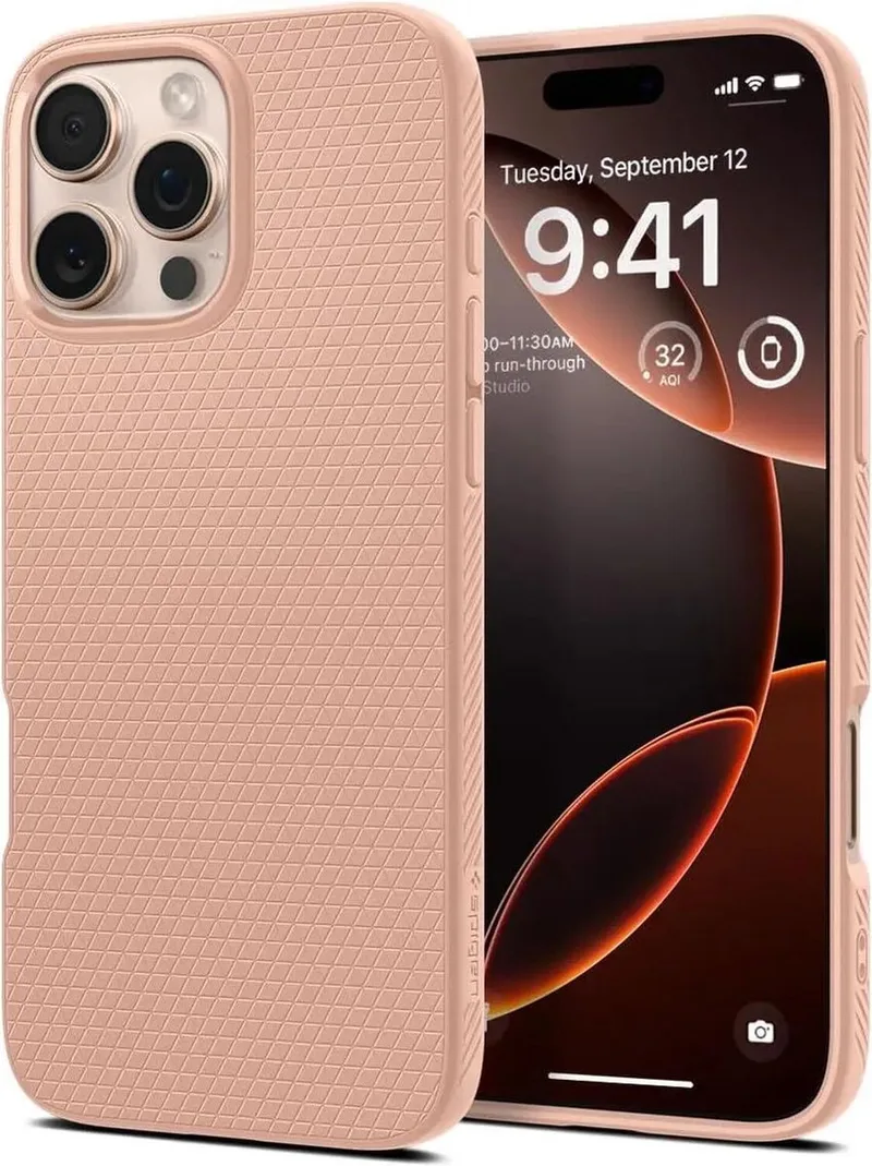 Liquid Air Hoesje Geschikt voor Apple iPhone 16 Pro Max - Back Cover Flexibel TPU från Spigen i Rosa – produktbild