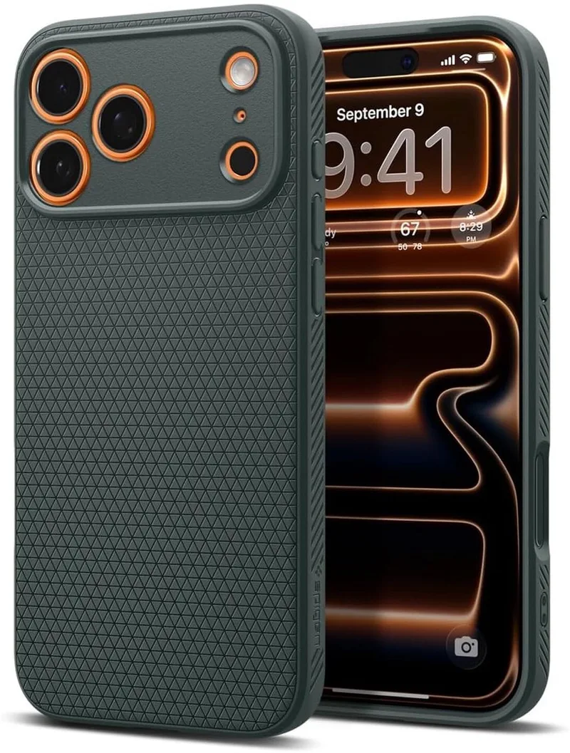 Liquid Air Hoesje Geschikt voor Apple iPhone 17 Pro Max - Back Cover Flexibel TPU Matte by Spigen in Green – product photo