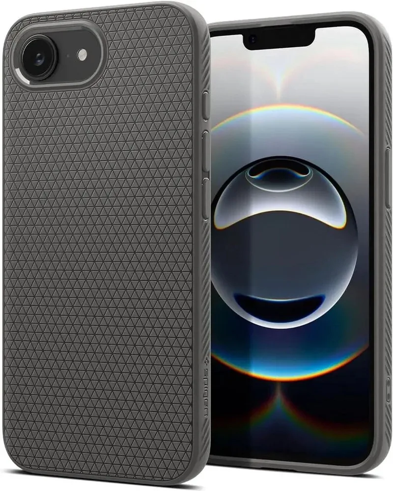 Liquid Air Hoesje Geschikt voor Apple iPhone 17e / 16e - Back Cover Flexibel TPU van Spigen in Grijs – productfoto