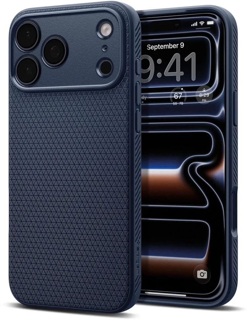 Liquid Air Hoesje Geschikt voor Apple iPhone 18 Pro / 17 Pro - Back Cover Flexibel TPU by Spigen in Blue – product photo