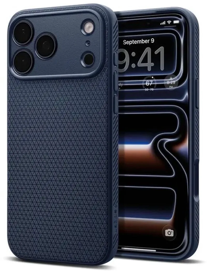 Liquid Air Hoesje Geschikt voor Apple iPhone 18 Pro Max / 17 Pro Max - Back Cover Flexibel TPU von Spigen in Blau – Produktfoto