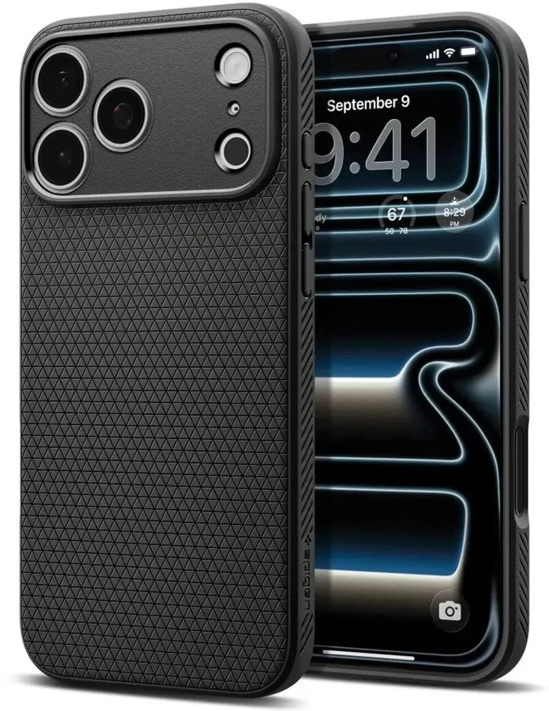 Liquid Air Hoesje Geschikt voor Apple iPhone 18 Pro Max / 17 Pro Max - Back Cover Flexibel TPU von Spigen in Schwarz – Produktfoto