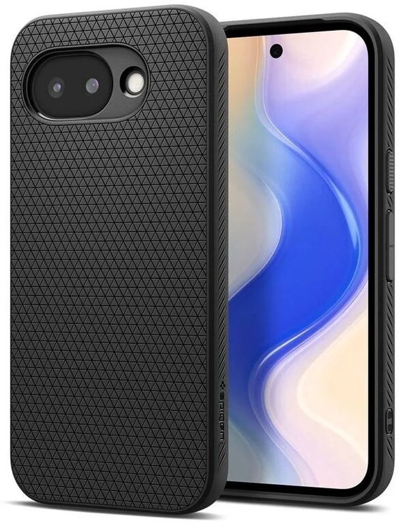 Liquid Air Hoesje Geschikt voor Google Pixel 10a - Back Cover Flexibel TPU Matte van Spigen in Zwart – productfoto