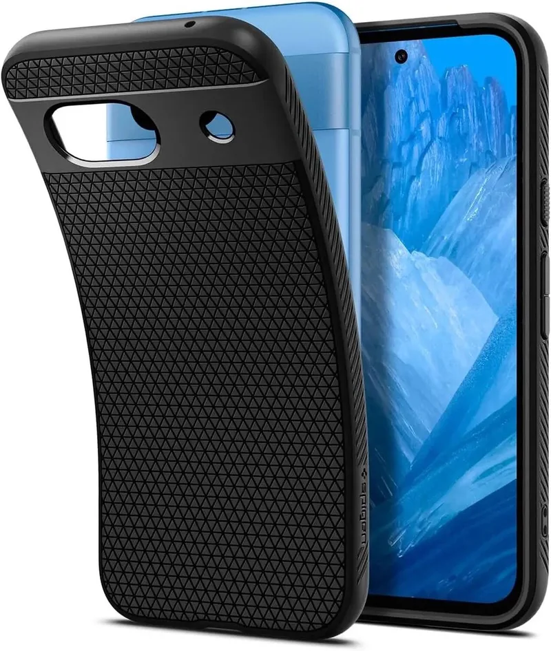 Liquid Air Hoesje Geschikt voor Google Pixel 8a - Back Cover Flexibel TPU von Spigen in Schwarz – Produktfoto