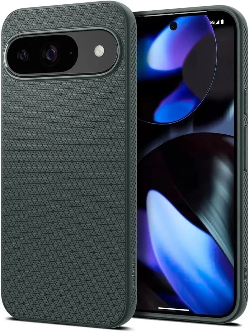 Liquid Air Hoesje Geschikt voor Google Pixel 9 / 9 Pro - Back Cover Flexibel TPU van Spigen in Groen – productfoto