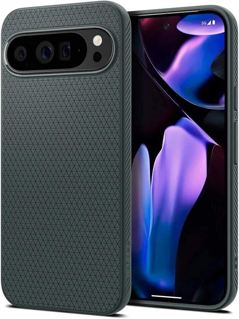 Liquid Air Hoesje Geschikt voor Google Pixel 9 Pro XL - Back Cover Flexibel TPU van Spigen in Groen – productfoto