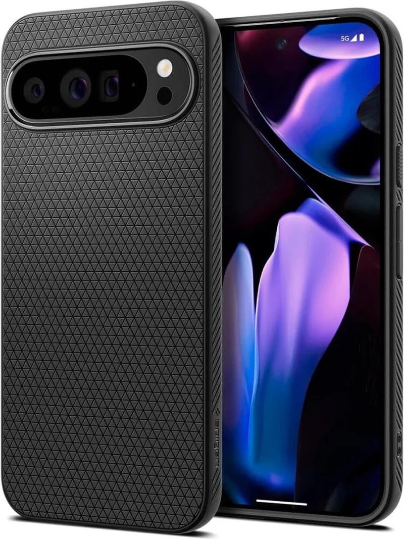 Liquid Air Hoesje Geschikt voor Google Pixel 9 Pro XL - Back Cover Flexibel TPU van Spigen in Zwart – productfoto