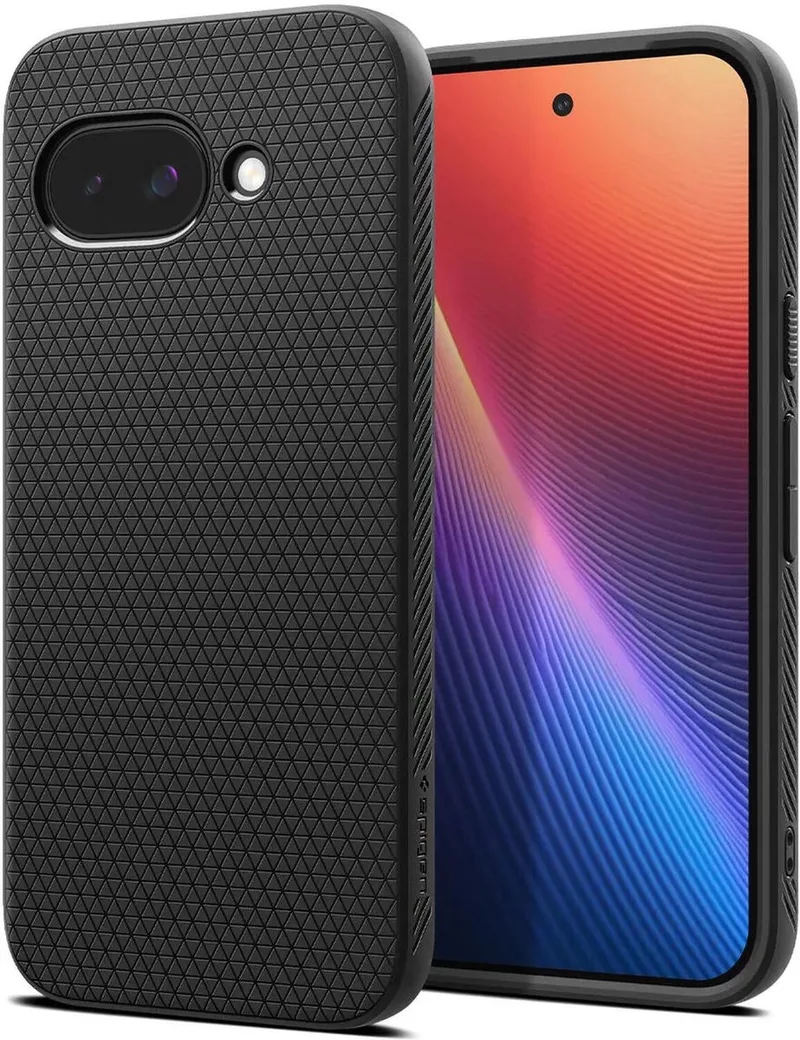 Liquid Air Hoesje Geschikt voor Google Pixel 9a - Back Cover Flexibel TPU fra Spigen i Sort – produktbillede