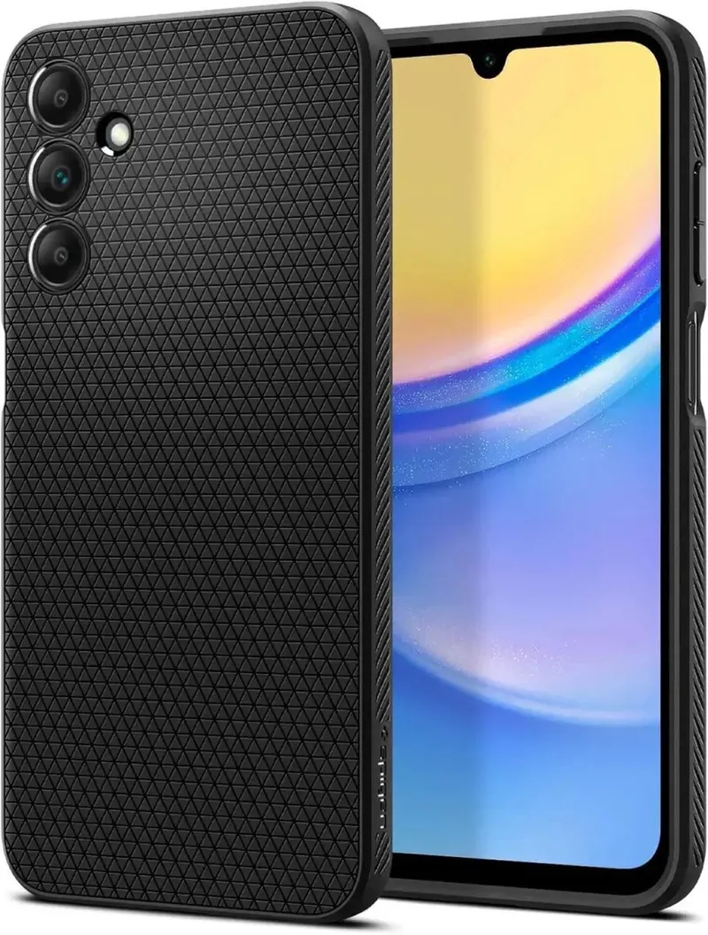 Liquid Air Hoesje Geschikt voor Samsung Galaxy A15 - Back Cover Flexibel TPU fra Spigen i Sort – produktbillede