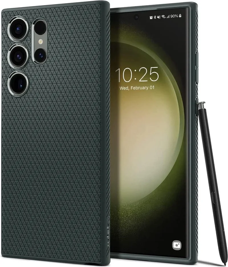 Liquid Air Hoesje Geschikt voor Samsung Galaxy S23 Ultra Back Cover von Spigen in Grün – Produktfoto