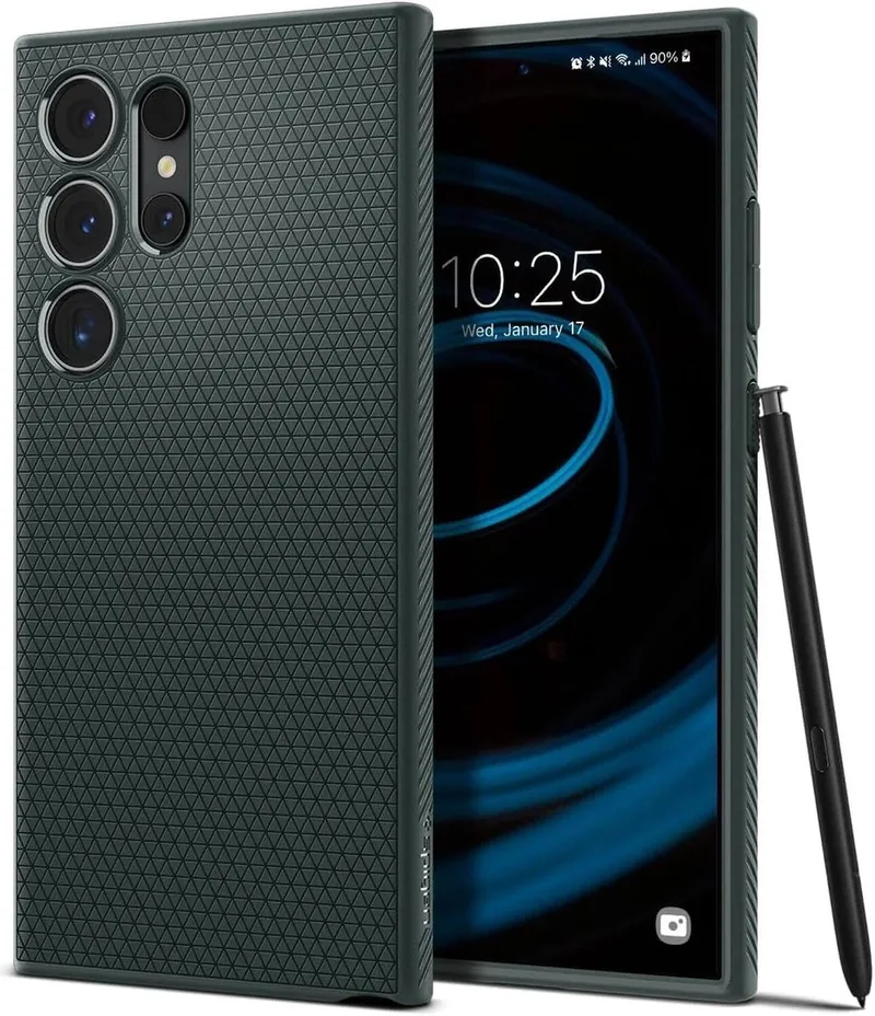 Liquid Air Hoesje Geschikt voor Samsung Galaxy S24 Ultra - Back Cover Flexibel TPU by Spigen in Green – product photo