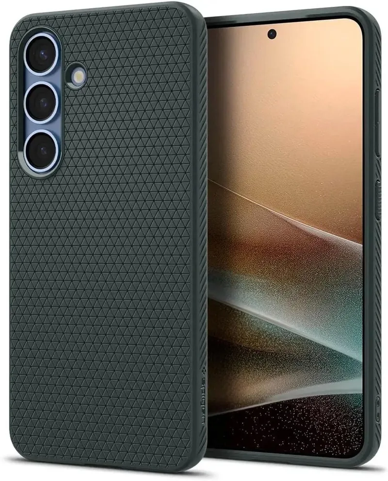 Liquid Air Hoesje Geschikt voor Samsung Galaxy S25 - Back Cover Flexibel TPU by Spigen in Green – product photo