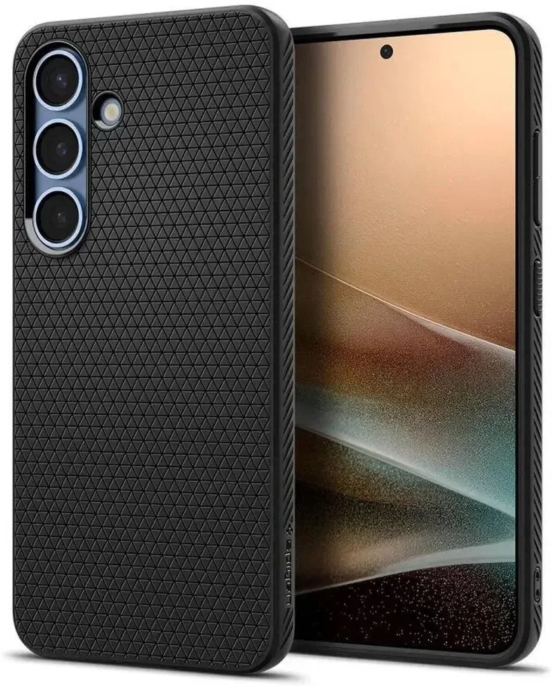 Liquid Air Hoesje Geschikt voor Samsung Galaxy S25 Plus - Back Cover Flexibel TPU Matte von Spigen in Schwarz – Produktfoto