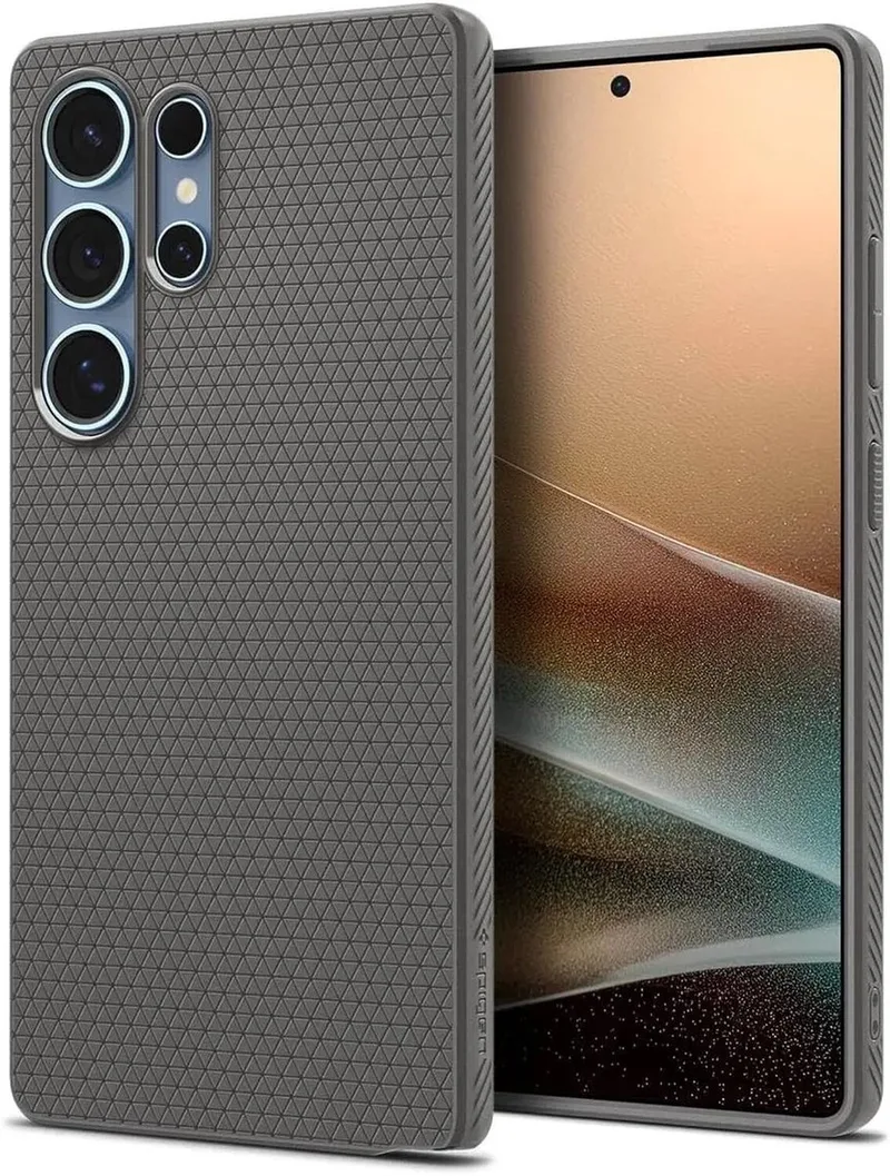 Liquid Air Hoesje Geschikt voor Samsung Galaxy S25 Ultra - Back Cover Flexibel TPU Marmer från Spigen i Grå – produktbild