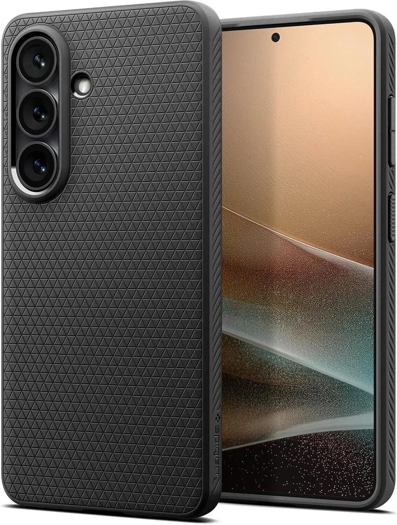 Liquid Air Hoesje Geschikt voor Samsung Galaxy S26 - Back Cover Flexibel TPU Matte van Spigen in Zwart – productfoto