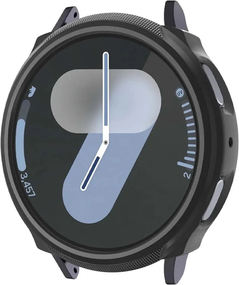 Liquid Air - Hoesje Geschikt voor Samsung Galaxy Watch 7 44MM - Flexibel TPU van Spigen in Zwart – productfoto